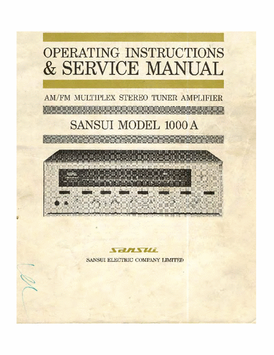 Sansui 1000A Sansui 1000A Service Manual schematic included part1