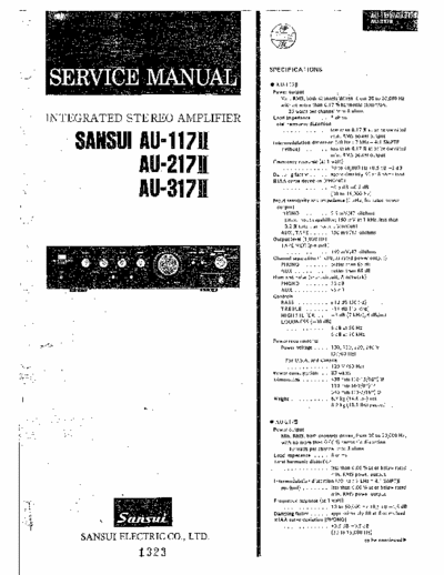 Sansui AU117, AU217, AU317 integrated amplifier