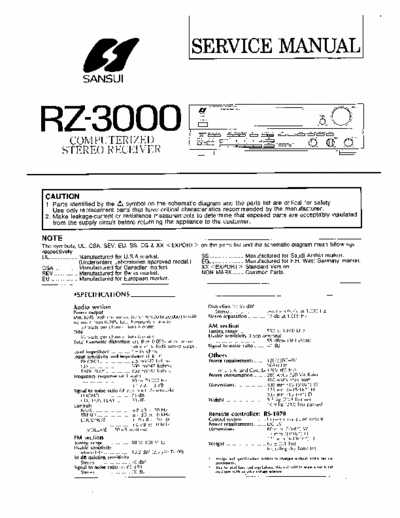 Sansui RZ3000 receiver