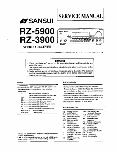 Sansui RZ3900, RZ5900 receiver