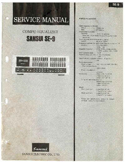 Sansui SE9 equalizer