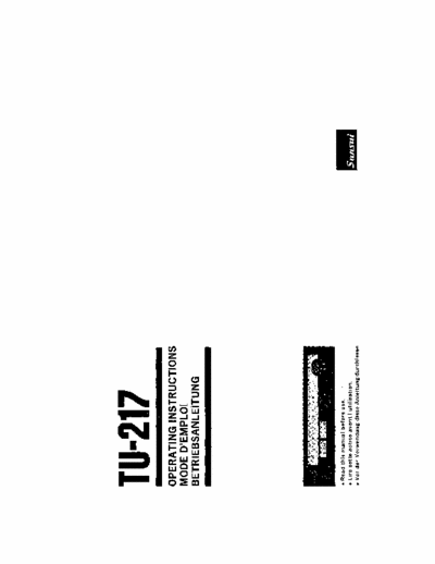 Sansui TU-217 User manual of sansui tu217 tuner