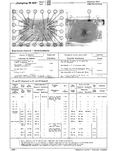 Schaub-Lorenz Camping TE 103 service manual