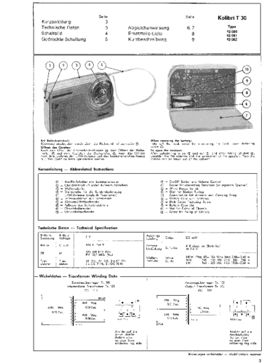 Schaub-Lorenz Kolibri T 30 service manual