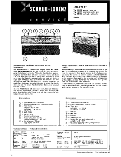 Schaub-Lorenz Polo 70 K service manual