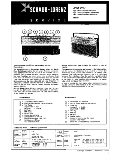 Schaub-Lorenz Polo 70 L service manual