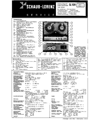 Schaub-Lorenz SL 100 service manual