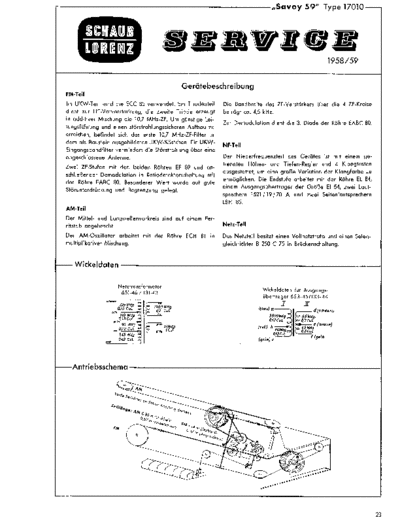 ITT Schaub-Lorenz Savoy 59 service manual