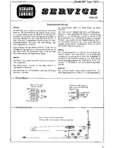 Schaub-Lorenz Tivoli 59 service manual
