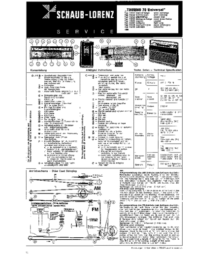 Schaub-Lorenz Touring 70 Universal service manual