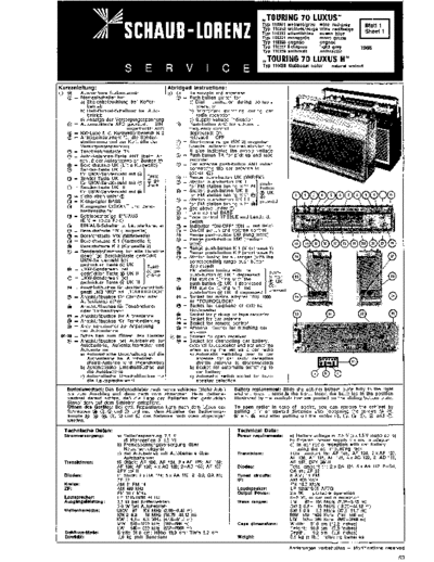 Schaub-Lorenz Touring 70 luxus service manual