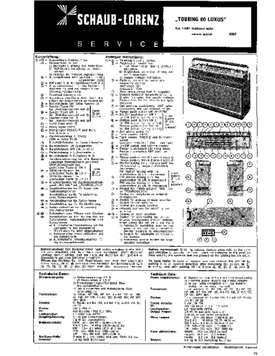 Schaub-Lorenz Touring 80 luxus service manual