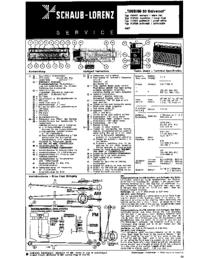 Schaub-Lorenz Touring 80 Universal service manual