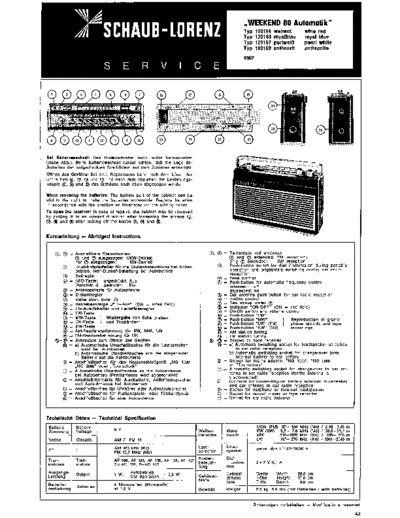Schaub-Lorenz Weekend 80 automatik service manual