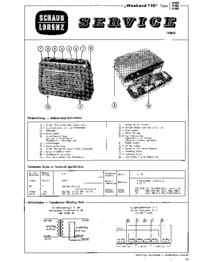 Schaub-Lorenz Weekend T 10 service manual