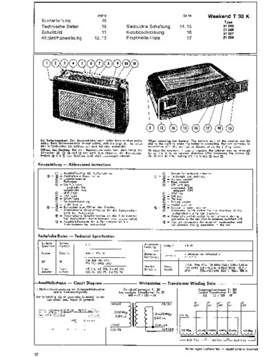 Schaub-Lorenz Weekend T 30 K service manual