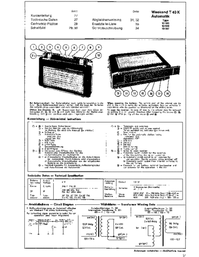 Schaub-Lorenz Weekend T 40 K service manual