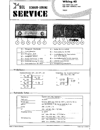 Schaub-Lorenz Wicking 40 service manual