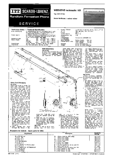 Schaub-Lorenz Weekend 101 automatik service manual