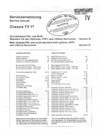 Schneider  Schneider_Tevion chassis TV17 service manual