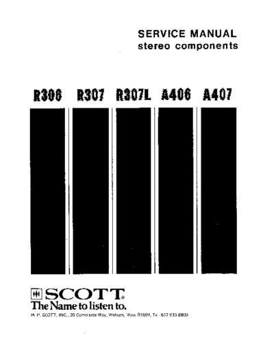 Scott R306, R307, A406, A407 receiver