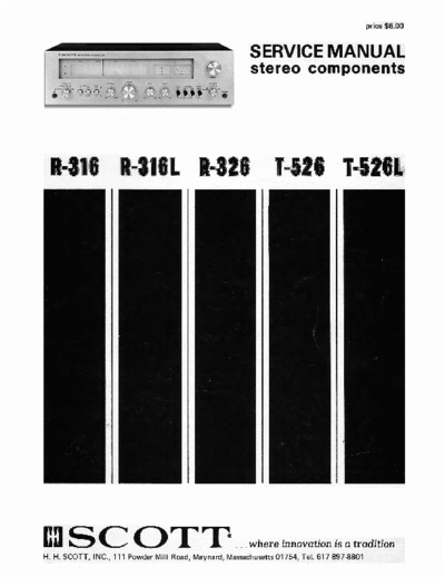 Scott Receiver Scott Receiver R-316 R-316L R-326 T-526 T-526L