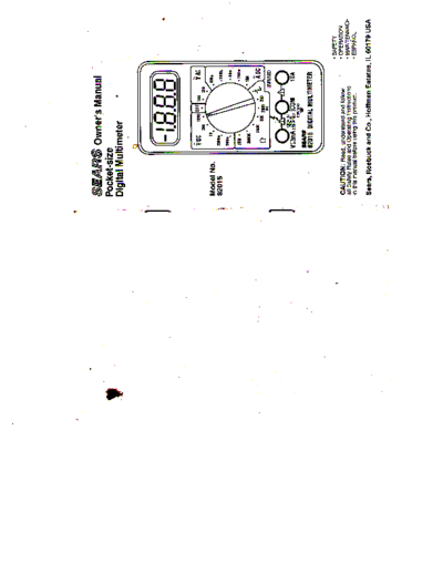 Sears 82015 Sears Pocket Size Digital Multimeter
Owner