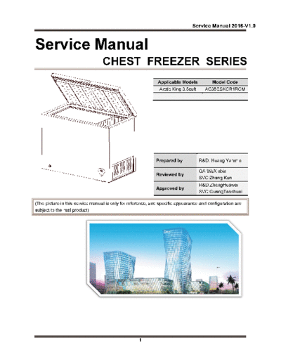 Arctic King WHS-129C1WSB Arctic King 3.5cuft Chest Freezer
AC35ESKCR1RCM WHS-129C1WSB
Service Manual, User Manual
Compressor FZ59E1D-USOL/UL
Reference Midea MC350SWAR0RC1