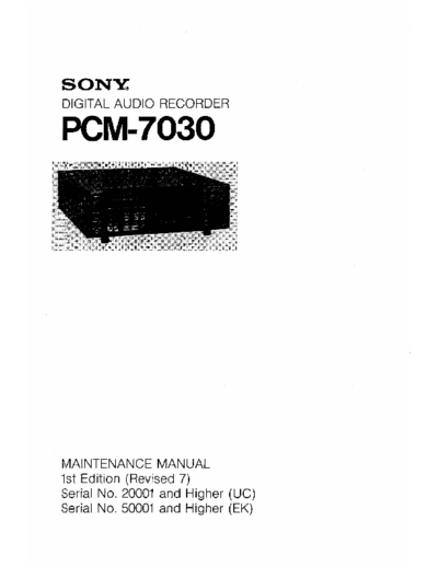 SONY PCM-7030 Service Manual