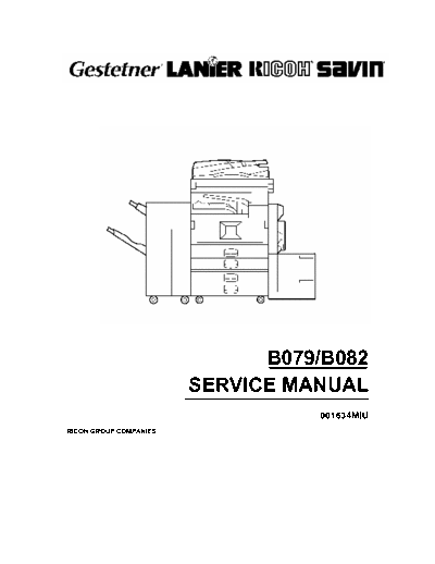 Ricoh / Savin 2035, 2045 / 4035, 4045 Service manual for Ricoh 2035, 2045 and Savin 4035, 4035sp, 4045, 4045sp.