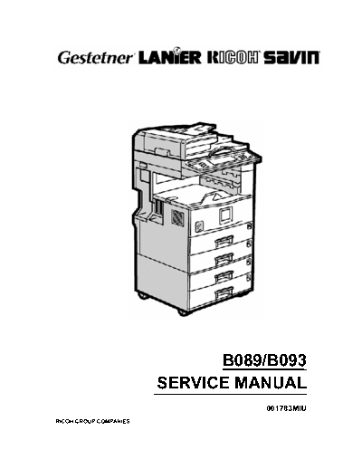 Ricoh / Savin 2022, 2027 / 4022, 4027 Service Manual for Ricoh 2022, 2027, and Savin 4022, 4027