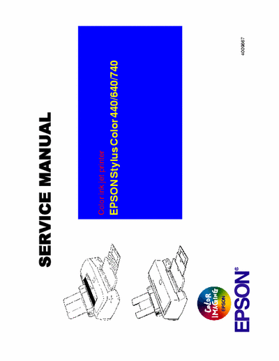 EPSON STYLUS COLOR 440, 640, 740 Service Manual for the Epson Stylus Color 440, 640, & 740 (Part 1 of 3 - Chapters 1-3)