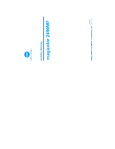 Konica Minolta 2490MF Service manual complete field service