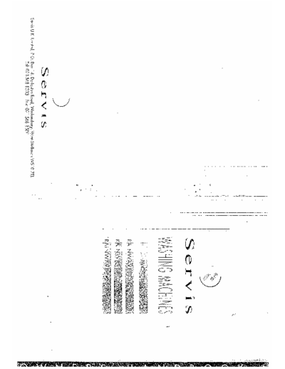 Servis Rainwave E800/E1000/E1200 Manual for a Servis washing machine.  likely useful for multiple different versions of Servis washing machines.