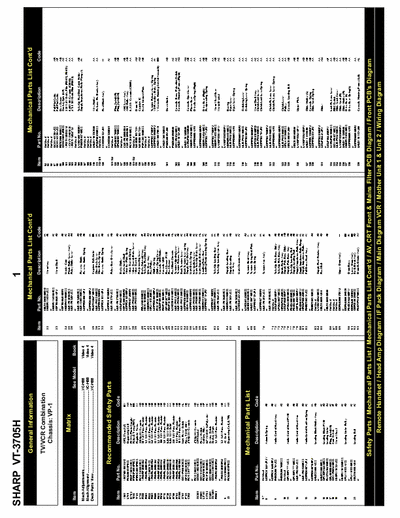 Sharp VT-3705H Sharp VT-3705H TV/VCR combination
chassis VP-1