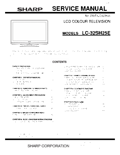 Sharp LC-32SH25E LCD TV Service Manual