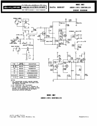 Shure M62 preamplifier