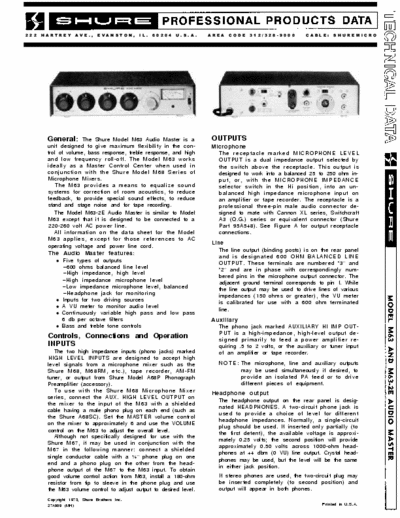 Shure M63 mixer