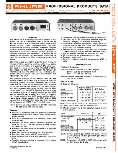 Shure M675 mixer