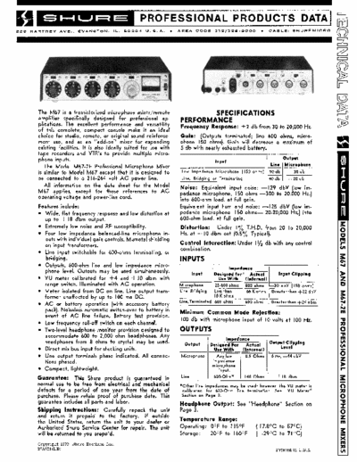 Shure M67 mic mixer