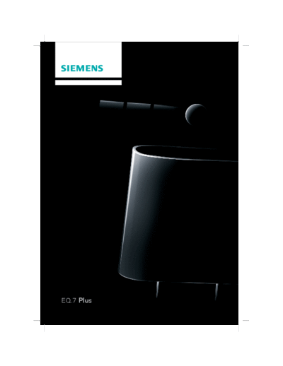 Siemens EQ.7 Espresso EQ.7 Plus Coffee Maker User manual