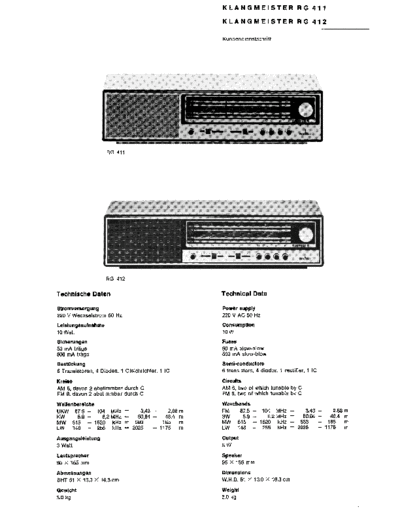 Siemens Klangmeister RG 411 412 service manual