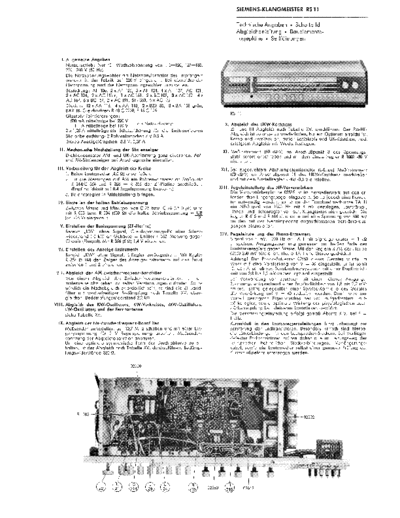 Siemens Klangmeister RS 11 service manual