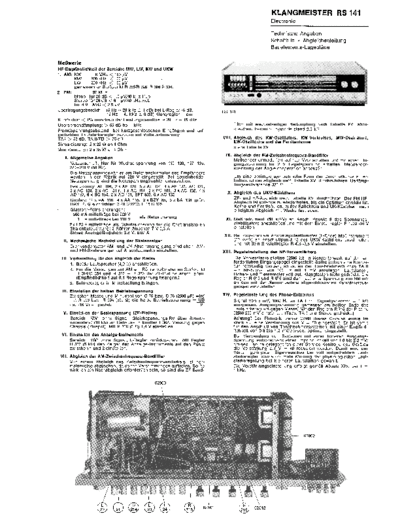 Siemens Klangmeister RS 141 service manual