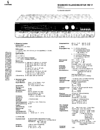 Siemens Klangmeister RS 17 service manual