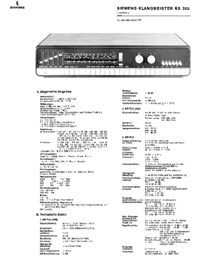 Siemens Klangmeister RS 302 service manual