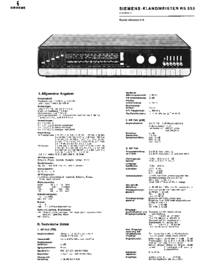 Siemens Klangmeister RS 303 service manual