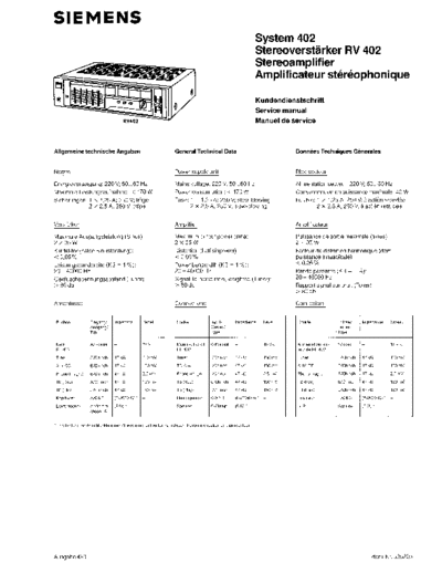 Siemens RV 402 service manual