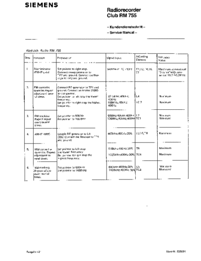 Siemens Radiorecorder Club RM 755 service manual