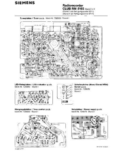 Siemens Radiorecorder Club RM 8165 service manual